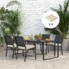 Outsunny Set of 4 Outdoor Seat Cushions with Ties, Water Repellent Seat Pads for Garden Patio Kitchen Office Chairs, Beige