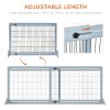 PawHut Freestanding Dog Gate, Foldable Pet Fence, Indoor Wood Barrier, Stair Gate with Support Feet, for Doorway, Hallway, Small and Medium Dogs, 69H x 104-183 cm, Blue-grey
