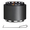 Outsunny Smokeless Fire Pit, 48.5cm Portable Wood Burning Firepit with Poker for Garden Camping Bonfire Party, Metal, Black