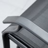 Outsunny Outdoor Double Glider Rocking Chairs with Glass Top Middle Table, Metal Gliding Love Seat Conversation Furniture with Breathable Mesh Fabric Seat, for Garden, Patio, Black