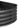 Outsunny Galvanised Raised Beds for Garden, Metal Elevated Planter Box with Safety Edging, Easy DIY for Growing Flowers, Herbs, Succulents, 150 x 62 x 30cm, Dark Grey