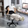HOMCOM Office Chair, Ergonomic Desk Chair with Foot Rest, Lumbar Support, Reclining Function and Wide Seat, Height-Adjustable High Back Swivel Rolling for Home Office, Support up to 180 kg, Grey