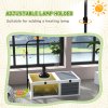 PawHut Tortoise House, Wooden Tortoise Table, Tortoise Enclosure with Adjustable Lamp Holder, Openable Lids, Pull-Out Trays - Grey