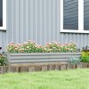 Outsunny Galvanised Raised Garden Bed, 180 x 90 x 30cm Raised Bed with Reinforcing Bars, Outdoor Raised Planter with Open Bottom for Vegetables, Flowers, Herbs, Silver