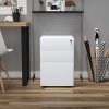 Vinsetto 3-Drawer Mobile Filing Cabinet, Steel Lockable File Cabinet for A4, Legal, Letter, Compact Under Desk Storage Unit with Pre-Assembled Body Except Wheels for Home Office, 39 x 48 x 59cm, White