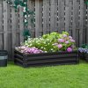 Outsunny 216L Rectangle Raised Garden Bed Box with Weatherized Steel Frame for Vegetables, Flowers and Herbs, 120 x 60 x 30.5cm, Grey