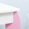ZONEKIZ Kids Dressing Table with Mirror and Stool, Vanity Set w/ Love Heart and Bow Design, Girl Makeup Desk w/ Drawer, for Ages 3-6 Years - Pink