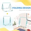 HOMCOM Kids Gymnastic Bar, Foldable Horizontal Bars w/ Adjustable Height, Training Bar w/ Triangle Base - Light Blue