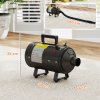 PawHut Dog Hair Dryer, 2200W Pet Grooming Hair Dryer with Adjustable Temperature & Velocity, Professional Low Noise Dog Blaster with 3 Different Nozzles, Black
