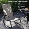 Outsunny Garden Rocking Chair, Ergonomic Outdoor Rocking Chair with Armrests, High Backrest, Steel Frame Relaxing Rocker Armchair Seat for Patio, Balcony, Porch, Light Brown