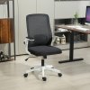 HOMCOM Executive Office Chair, Ergonomic Mesh High Back Desk Chair with Flip-up Armrest, Adjustable Lumbar Support, Black