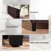 Outsunny 2 Seater Rattan Sofa with Cushions, Wicker Garden Loveseat with Armrests, Outdoor Garden Sofa Couch with Steel Frame for Balcony, Porch, Brown