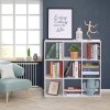 HOMCOM 3 Tier Bookshelf, Modern Cube Bookcase with 9 Open Storage Compartments, Freestanding Display Storage Unit for Living Room, Bedroom, Study, White