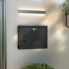 HOMCOM Wall Mounted Letter Box, Weatherproof Post Box for Outside, Modern Mailbox with 2 Keys and Viewing Windows, Easy to Install, 36.5x11.5x29cm, Black