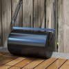 DURHAND 38L Heavy Duty Water or Sand Filled Garden Steel Lawn Roller Drum 50cm Black