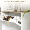 HOMCOM Slim Shoe Storage Cabinet for Hallway, Modern Narrow Shoe Cabinet with 2 Flip Drawers and Adjustable Shelves for 12 Pairs of Shoes, White