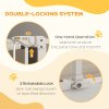 PawHut Dog Gate Stair Gate Pressure Fit Pets Barrier Auto Close for Doorway Hallway, 74-87cm Wide Adjustable, White