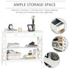 HOMCOM Console Table Side Desk w/ Shelves Drawers Open Top X Support Frame Living Room Hallway Home Office Furniture