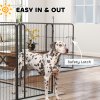 PawHut Dog Pen, 8 Panel Puppy Pen, Steel Dog Playpen, for Large Breeds, 100cm Tall, Black