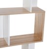 HOMCOM Bookcase, S-Shaped Wooden Bookshelf, 5/6 Tiers Freestanding Storage Shelf, Home Office Decorative Display Stand Rack, 24D x 60W x 184.5H