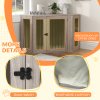 PawHut Dog Crate Furniture, Side Table Dog Kennel with Cushion, Large Door, for Large Dogs - Walnut Brown