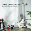 SPORTNOW Rowing Machine, 16-Level Magnetic Rower Machine with LCD Monitor and Phone Holder, Vertical Storage, for Home Gym Cardio Training, White