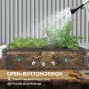 Outsunny 432L Square Raised Garden Bed Box with Weatherized Steel Frame for Vegetables, Flowers and Herbs, 120 x 120 x 30cm, Light Grey