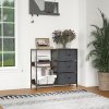 HOMCOM Chest of Drawers Storage  Dresser Cabinet Organizer with 3 Fabric Drawers and 2 Display Shelves for Living Room, Bedroom, Hallway