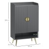 HOMCOM Modern Shoe Cabinet with 2 Doors, Open Shelf and Adjustable Shelves, 15 Pair Hallway Shoe Cupboard, Entryway Storage Unit
