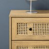 HOMCOM Chest of Drawers, 4-Drawer Storage Organiser Unit with Rattan Element for Bedroom, Living Room, Wood Effect