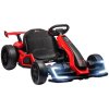 HOMCOM 24V Electric Go Kart for Kids, Ride On Racing Kart with Adjustable Seat, Battery Powered Drifting Ride On Car with Music, Light, Slow Start, Button Start, Horn, for 6-12 Years, Red