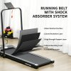 HOMCOM 1.5HP Foldable Walking Treadmill, 1-8km/h Aerobic Exercise Machine with LED Display and Wheels, for Home Office Training Room, Blue