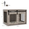 PawHut Dog Crate Furniture, Dog House Furniture Style for Medium Breeds, Pet Kennel with Removable Cushion for Indoor Use, 80 x 54 x 57cm, Brown