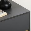 HOMCOM Chest of Drawers, 3-Drawer Storage Cabinet Organiser with Wood Legs for Bedroom, Living Room, Dark Grey