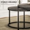 HOMCOM Round Nesting Coffee Table Set of 2, Large Stacking End Side Table with Steel Frame for Living Room, Bedroom, Home Office, 78.5 x 78.5 x 46.5 cm, Marble Dark Grey