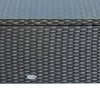 Outsunny PE Rattan Coffee Table, Rectangular Outdoor Coffee Table with Tempered Glass Top, 70 KG Capacity for Garden, Balcony, Terrace, Patio, Black
