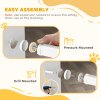 PawHut Dog Gate Wide Stair Gate w/ Door Pressure Fit Pets Barrier for Doorway, Hallway, 76H x 75-95W cm - White