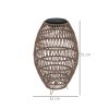 Outsunny Rattan Solar Lamp, Garden Solar Lantern with Auto On/Off Light, IP44 Waterproof, Decorative Outdoor Rattan Lamp for Porch, Pathway, Dark Brown