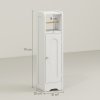 HOMCOM Small Bathroom Storage Cabinet, Freestanding Toilet Roll Holder, Slim Bathroom Cabinet with Adjustable Shelf for Small Spaces, White