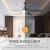 HOMCOM Reversible Ceiling Fan with Light, 6 Blades Indoor Modern Mount LED Lighting Fan with Remote Controller, for Bedroom, Living Room, Silver