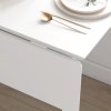 HOMCOM Solid Wood Folding Dining Table, Drop Leaf Table for 2-4 People, Rectangle Kitchen Table for Small Space, White