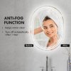 kleankin Bathroom Mirror with LED Lights, 70 x 50cm Dimmable Makeup Mirror with 3 Colour Light, Anti-fog, Memory Function, Touch Switch, Vertical or Horizontal Mounted