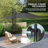 Outsunny 2.5m Cantilever Parasol with Solar Powered LED Lights, Double Top Square Overhanging Garden Parasol with 360 Rotation, Tilt Adjustment, Crank Handle, Dark Grey