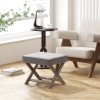 HOMCOM Vintage Footstool Padded Seat X Leg Chair Velvet Cover Shabby Chic Footrest Solid Rubber Wood Frame 49.5 x 45 x 41 cm Grey