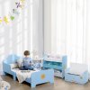 ZONEKIZ Kids Toddler Bed, Safety Rails, Kids Bedroom Furniture for Boys, Girls, Ages 3-6 Years, 143 x 74 x 59cm - Blue