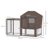 PawHut Rabbit Hutch Cover, Water-Resistant Pets Cage Protector, Breathable Guinea Pig Cage Cover - Brown