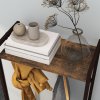 HOMCOM Industrial Bookshelf, Slim Storage Shelf with 2 Fabric Drawers and 4-tier Shelving Unit, Narrow Display Rack for Living Room, Home Office, Rustic Brown