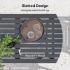 Outsunny 5 Piece Wooden Garden Dining Set for 6, Outdoor Conversation Set with 2 Armchairs, 2 Loveseats and Dining Table with Umbrella Hole for Patio, Balcony, Grey