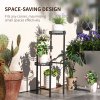 Outsunny 4 Tiered Plant Stand, Tall Metal Plant Shelf, Corner Plant Holder Display Rack for Living Room, Balcony, Garden, Patio