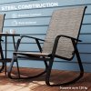 Outsunny Garden Rocking Chairs Set of 2, Ergonomic Outdoor Rocking Chairs with Armrests, High Backrest, Steel Frame Relaxing Rocker Armchair Seats for Patio, Balcony, Porch, Light Brown